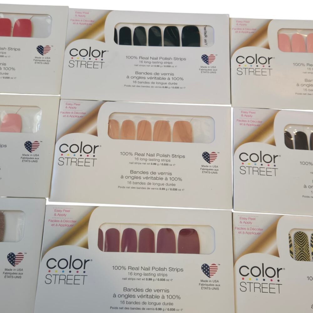 Lot‎ of 9 Color Street Nail Polish Strips 100% Real Polish Mix Sealed - Picture 2 of 6